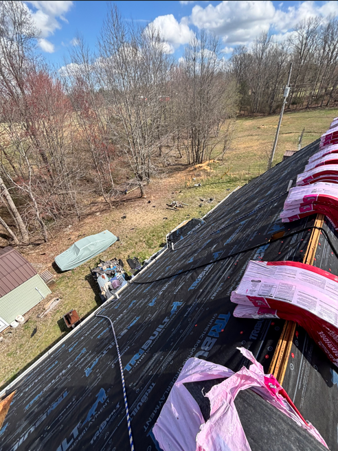 Roof Underlayment In Progress